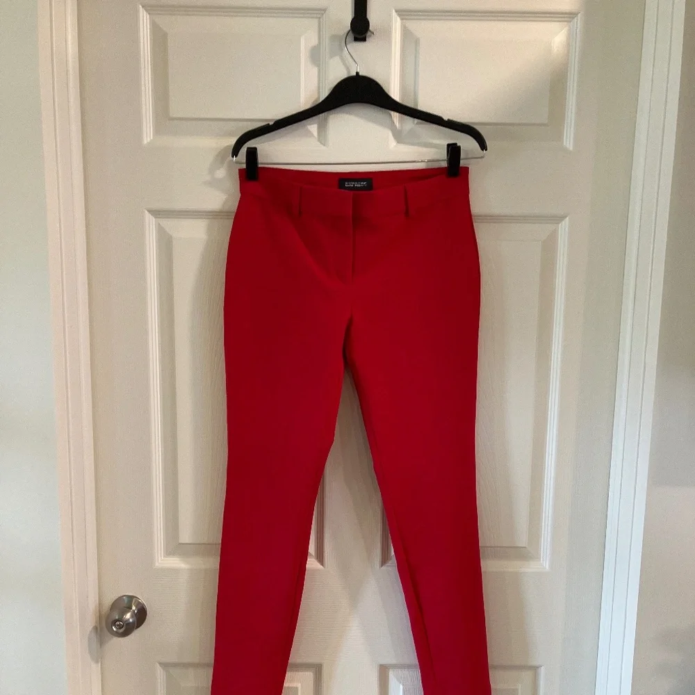 Express Bright Red Stretch Extreme Skinny Christmas Pants - Picture 1 of 11
